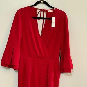 New York & Company Red Shorts Romper (NWT)